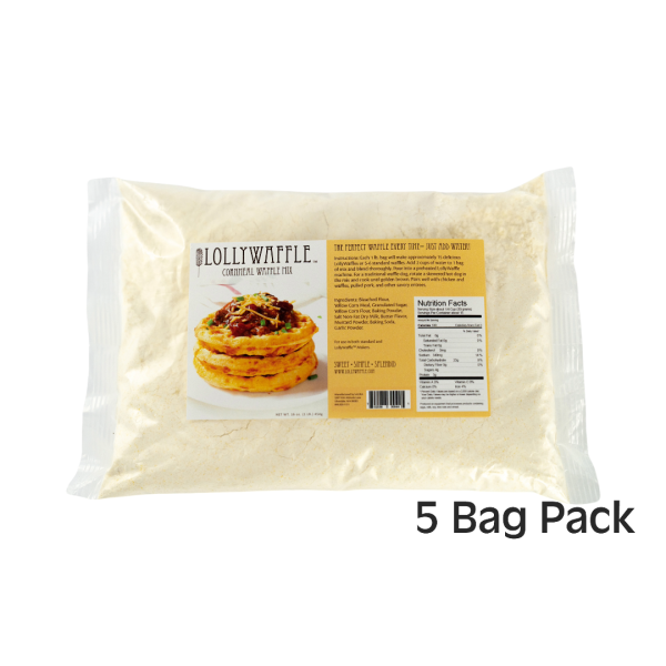 Just Add Water Cornbread Waffle and Pancake Mix by LollyWaffle - 5 lbs.